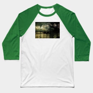 Fireworks green Zurich Lake Baseball T-Shirt